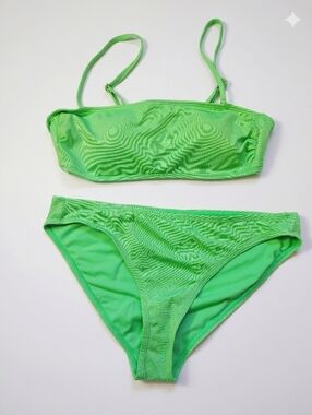 California Waves Neon Green Two-Piece Bikini Set